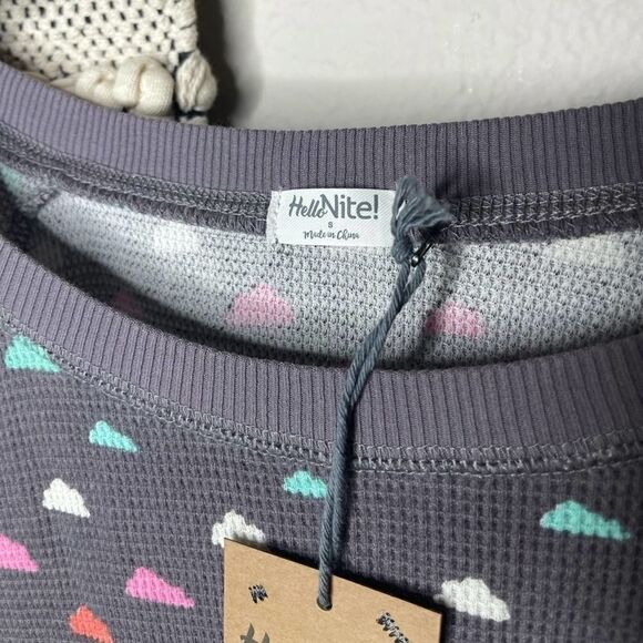 Hello Nite Gray Rainbow Cloud Print Thermal Shirt - Picture 4 of 5